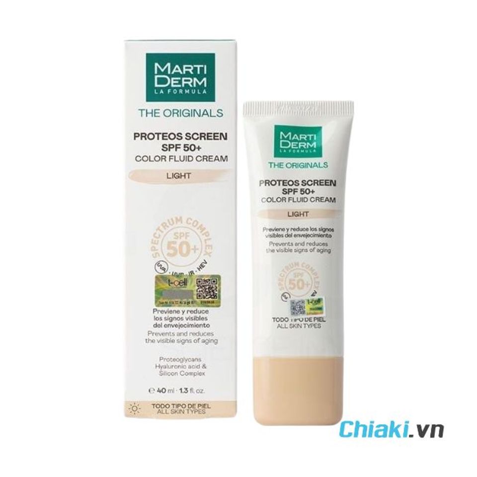 Kem chống nắng c&oacute; m&agrave;u Martiderm Color Fluid Cream Light
