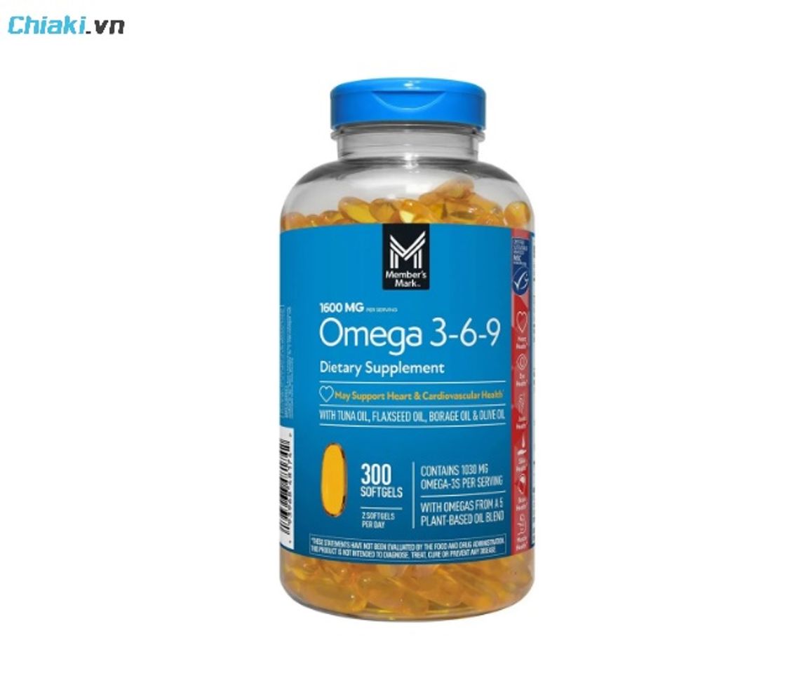 Vi&ecirc;n uống Omega 3-6-9 Member's Mark của Mỹ tăng cường tr&iacute; nhớ, giảm kh&ocirc; mắt, l&agrave;m chậm qu&aacute; tr&igrave;nh l&atilde;o h&oacute;a da