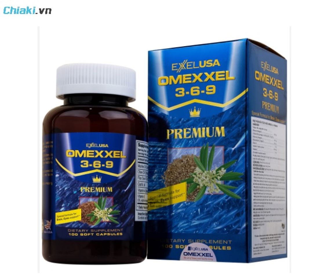 Vi&ecirc;n uống Omexxel 3-6-9 Premium của Mỹ giảm nhanh t&igrave;nh trạng kh&ocirc; mắt, mỏi mắt v&agrave; đau nhức mắt