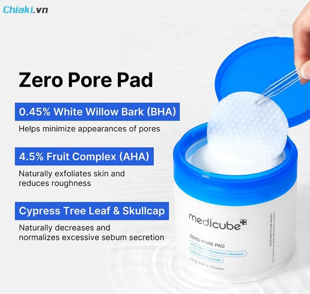 Toner Medicube Zero Pore Pad 2.0 thu nhỏ lỗ ch&acirc;n l&ocirc;ng, gi&uacute;p l&agrave;m sạch s&acirc;u cho da v&agrave; kiểm so&aacute;t b&atilde; nhờn