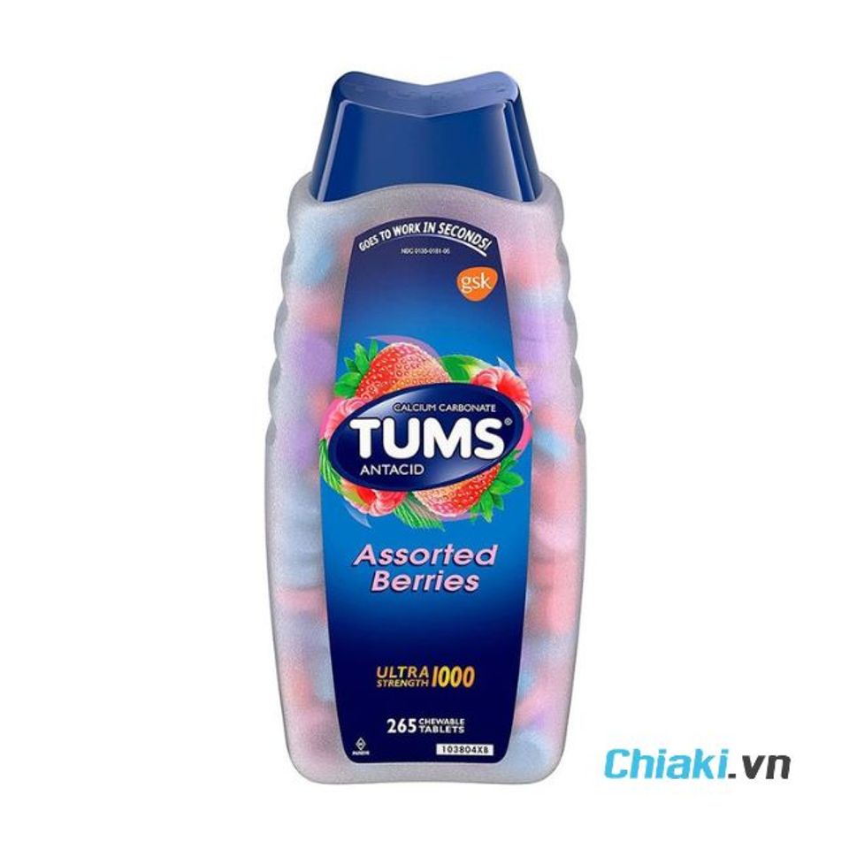 Vi&ecirc;n nhai dạ d&agrave;y TUMS Ultra Strength 1000