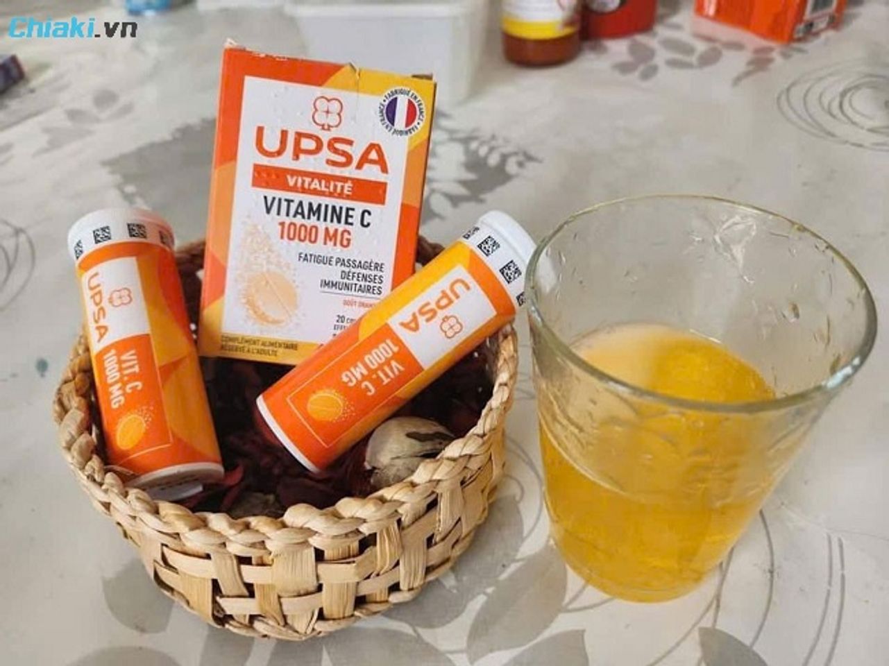 Vi&ecirc;n vitamin c sủi 1000mg UPSA Ph&aacute;p tăng cường miễn dịch, chống oxy h&oacute;a