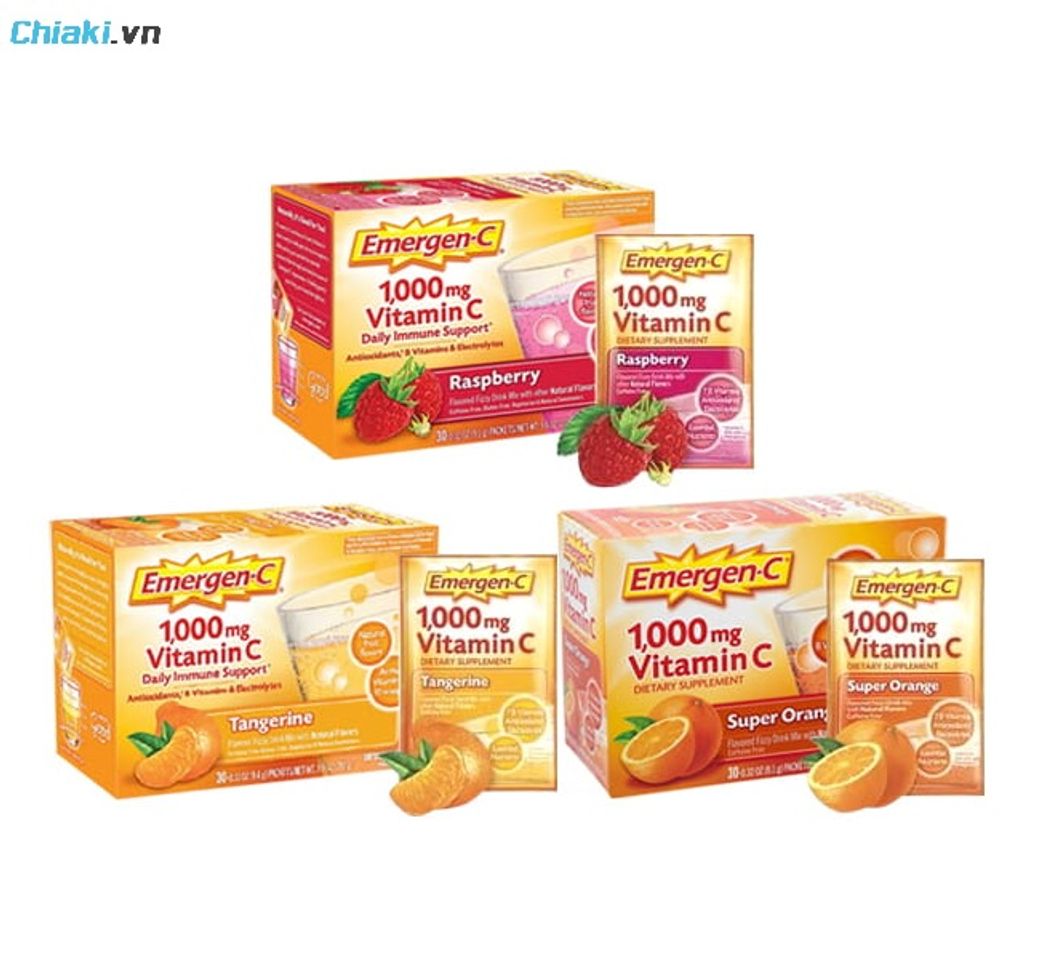 Bột sủi Vitamin C Emergen-C 1000mg hỗ trợ tăng năng lượng v&agrave; cải thiện sức khỏe