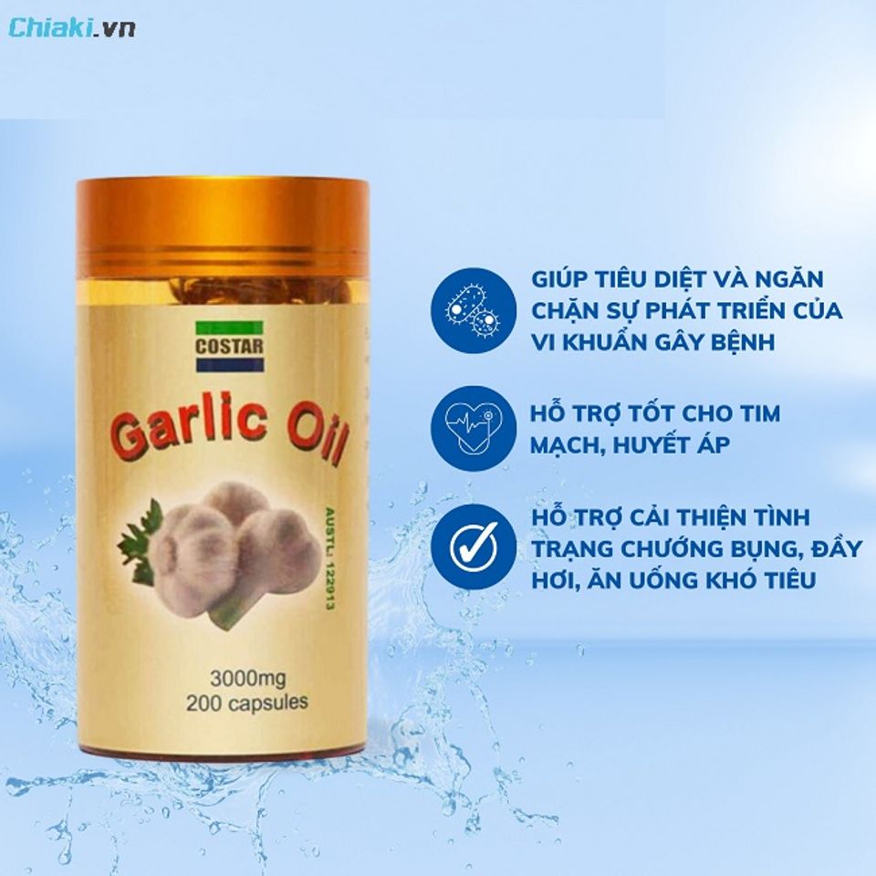 Vi&ecirc;n uống tinh dầu tỏi &Uacute;c Costar Garlic Oil hỗ trợ tăng đề kh&aacute;ng v&agrave; sức khỏe h&ocirc; hấp