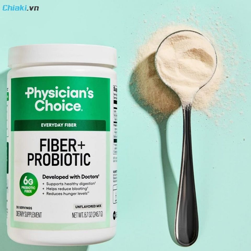 Thuốc bổ sung chất xơ của Mỹ Physician&rsquo;s Choice Fiber + Probiotic bổ sung đồng thời chất xơ v&agrave; men ti&ecirc;u h&oacute;a
