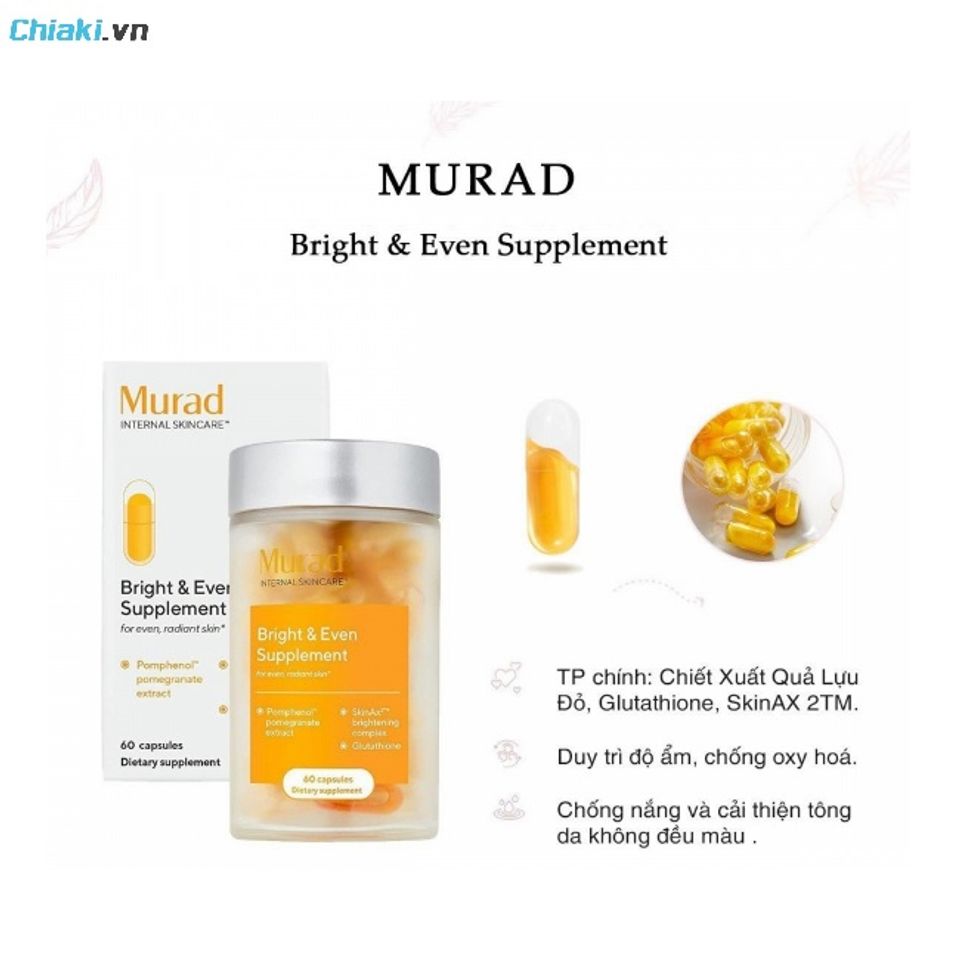 Vi&ecirc;n uống chống nắng Murad tập trung nhiều hơn v&agrave;o việc nu&ocirc;i dưỡng l&agrave;n da khỏe mạnh từ b&ecirc;n trong