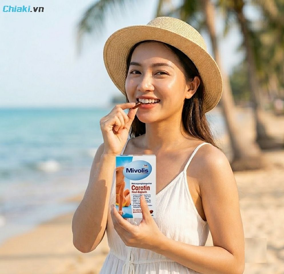 Vi&ecirc;n uống chống nắng Mivolis Carotin l&agrave; d&ograve;ng vi&ecirc;n uống chống nắng kh&aacute; th&iacute;ch hợp cho ai mới bắt đầu sử dụng