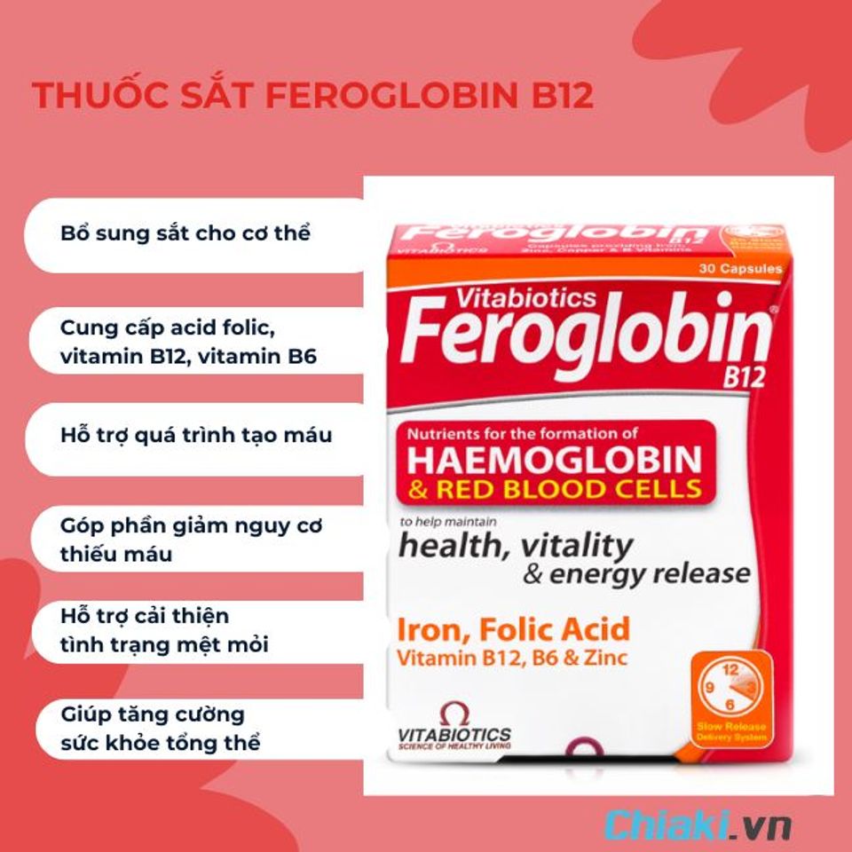 Lợi &iacute;ch khi uống thuốc sắt Feroglobin B12 l&agrave; g&igrave;
