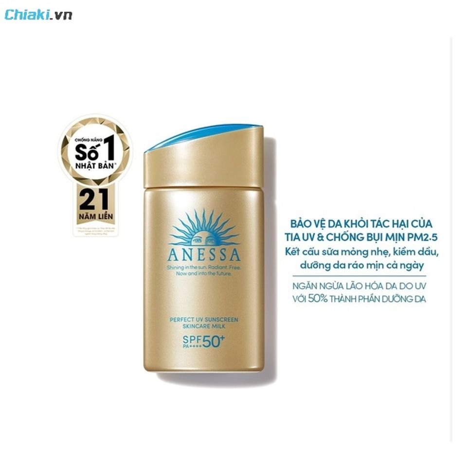 Kem chống nắng Anessa Perfect Skincare Milk tăng cường lớp m&agrave;ng chống UV khi gặp nước v&agrave; mồ h&ocirc;i