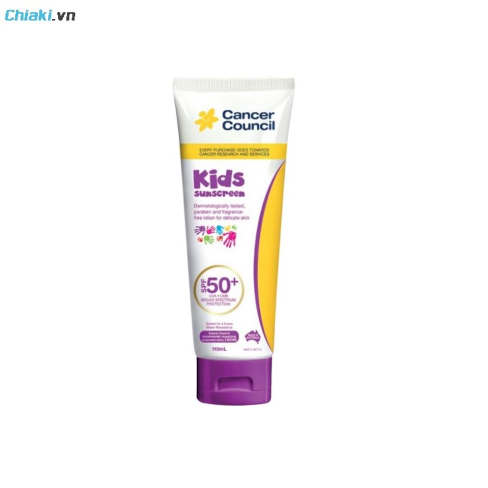 Kem chống nắng trẻ em đi biển Cancer Council Kids bảo vệ da hiệu quả khi đi biển, d&atilde; ngoại