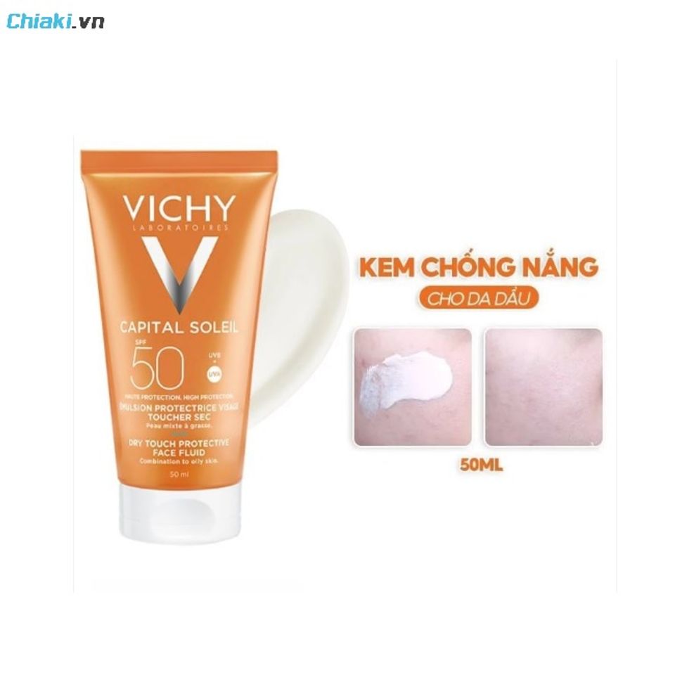 Kem chống nắng da dầu Vichy Capital Soleil Dry Touch SPF50 chống nắng phổ rộng, kiểm so&aacute;t dầu hiệu quả