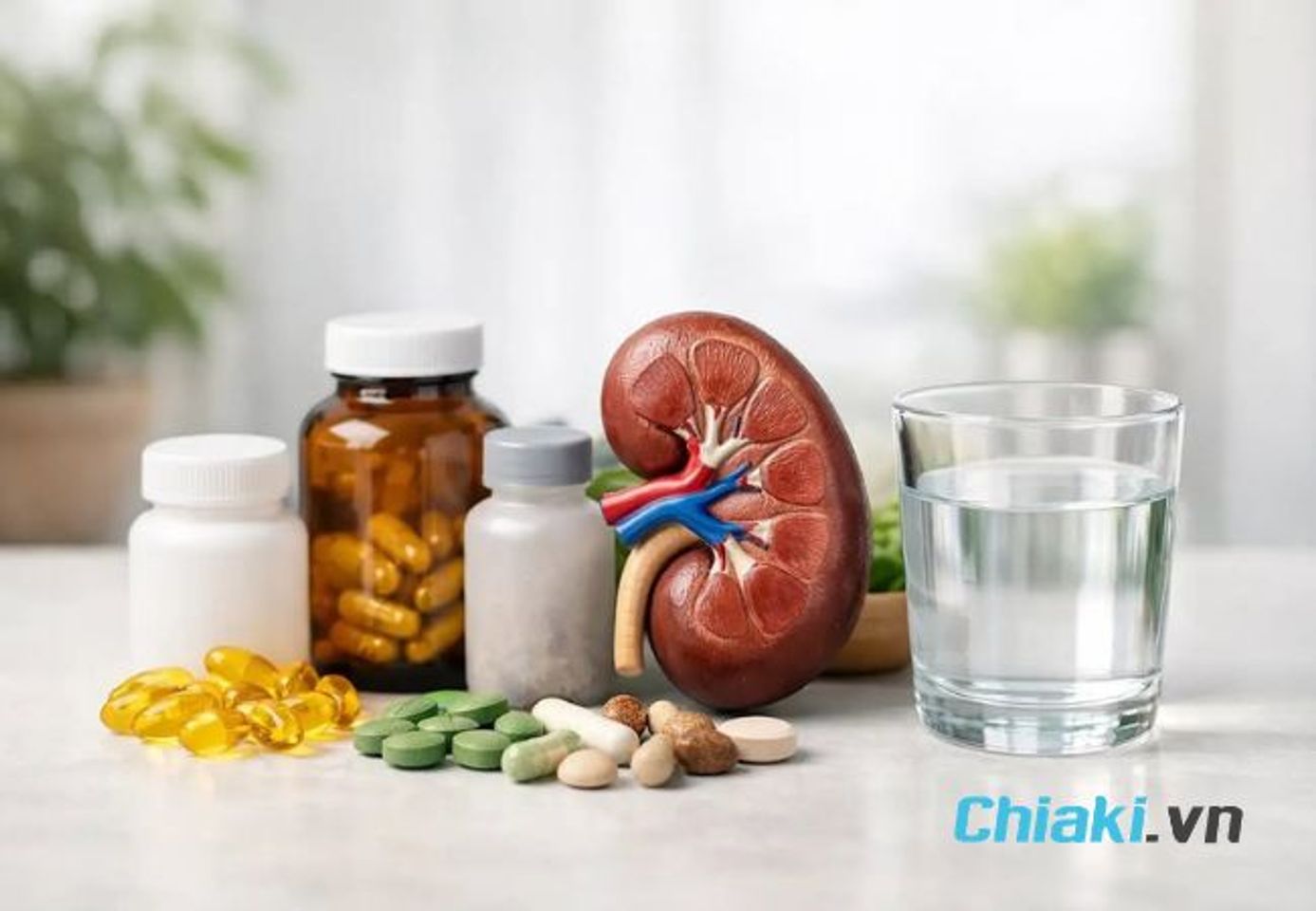 Uống thực phẩm chức năng c&oacute; hại thận kh&ocirc;ng