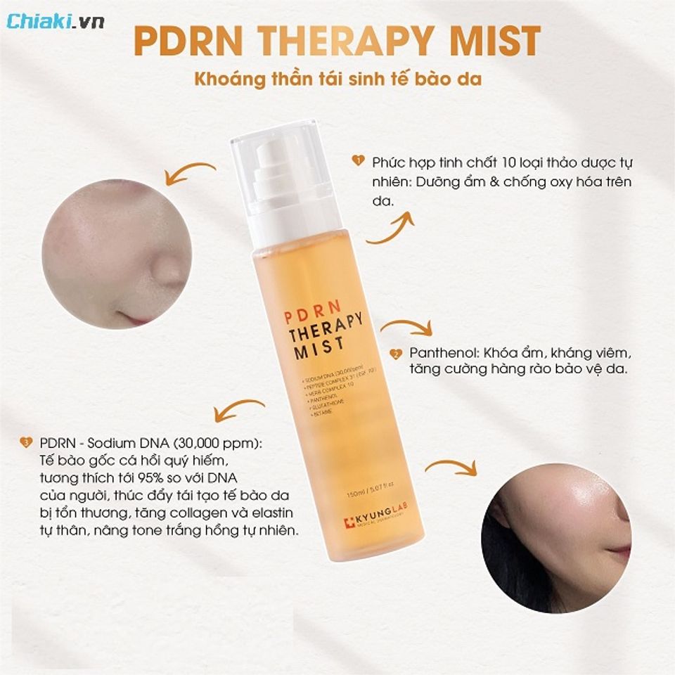 Xịt kho&aacute;ng Kyung Lab PDRN Therapy Mist H&agrave;n Quốc t&aacute;i sinh tế b&agrave;o da, tăng sinh collagen