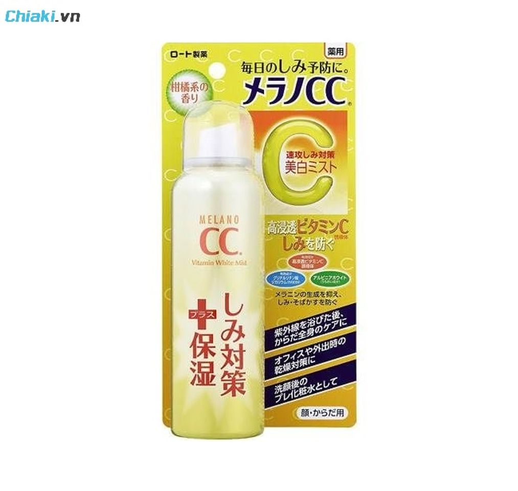 Xịt kho&aacute;ng của Nhật Bản Rohto Melano CC Vitamin C Brightening Mist l&agrave;m mờ nốt đốm n&acirc;u