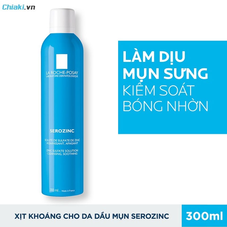 Xịt kho&aacute;ng Ph&aacute;p cho da dầu mụn La Roche-Posay Serozinc l&agrave;m sạch s&acirc;u, l&agrave;m dịu nốt mụn sưng vi&ecirc;m