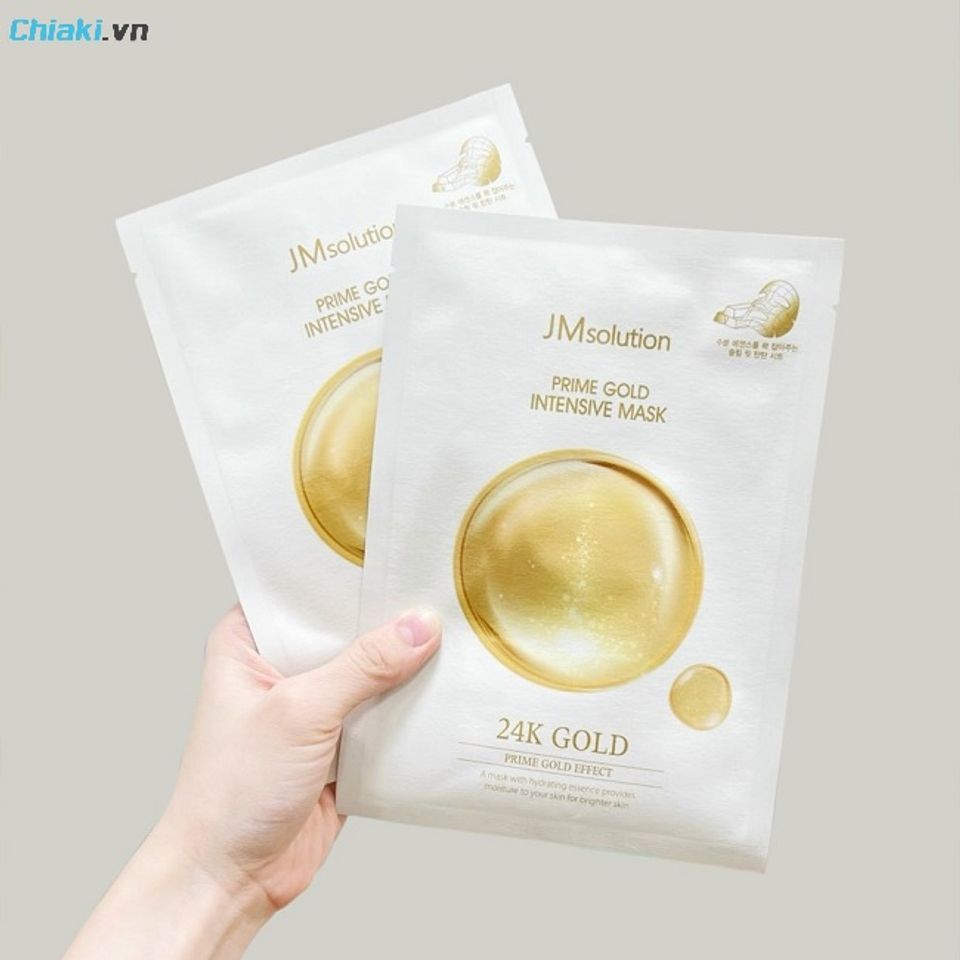 Mặt nạ Jm Solution Prime Gold Foil Mask k&iacute;ch th&iacute;ch tuần ho&agrave;n m&aacute;u, tăng sinh collagen, chống oxy h&oacute;a