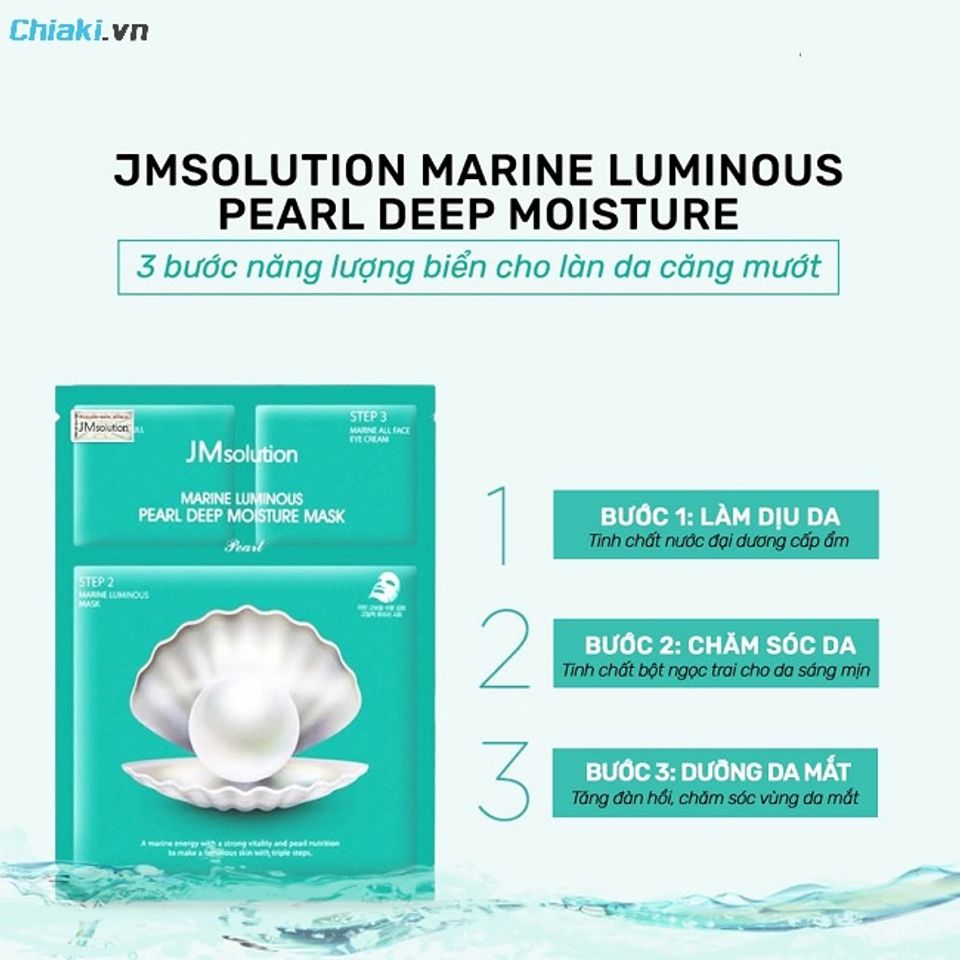 Mặt nạ JM Solution ngọc trai Marine Luminous Pearl Deep Moisture &agrave;m săn chắc cấu tr&uacute;c da, chống chảy xệ