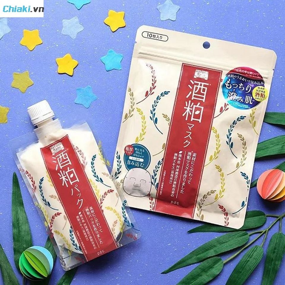 Mặt nạ b&atilde; rượu Sake Nhật Bản PDC Wafood Made Sake Kasu l&agrave;m mờ th&acirc;m sạm b&aacute;m s&acirc;u, hỗ trợ kh&aacute;ng vi&ecirc;m cho da