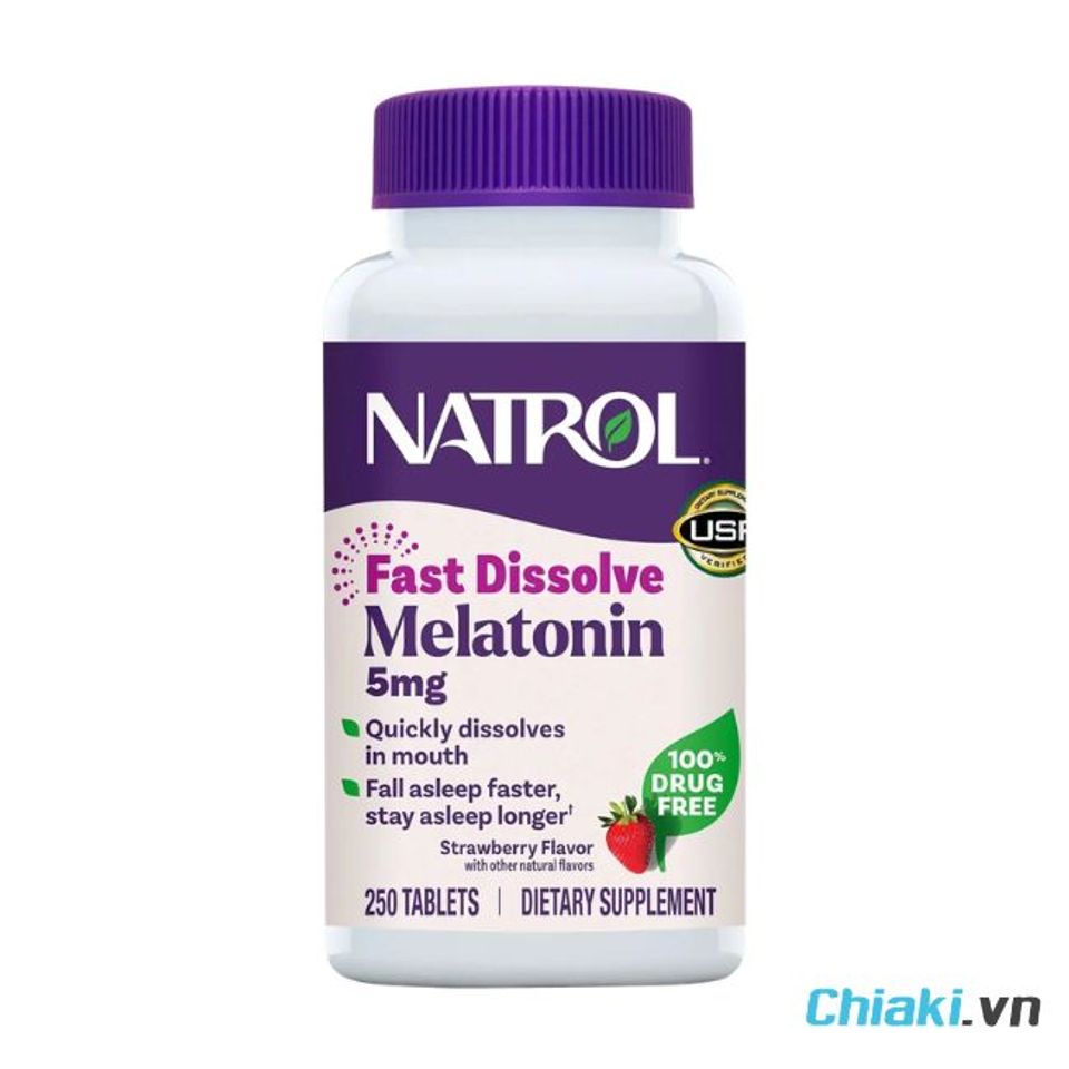 Kẹo ngủ Natrol Melatonin 5mg Fast Dissolve