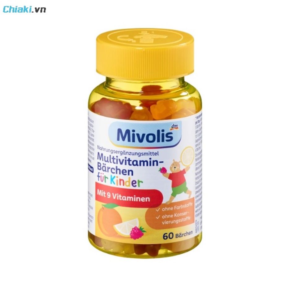 Kẹo dẻo tăng đề kh&aacute;ng của Đức Mivolis Vitamin C tăng cường hệ miễn dịch v&agrave; hỗ trợ hấp thu sắt từ thực phẩm&nbsp;