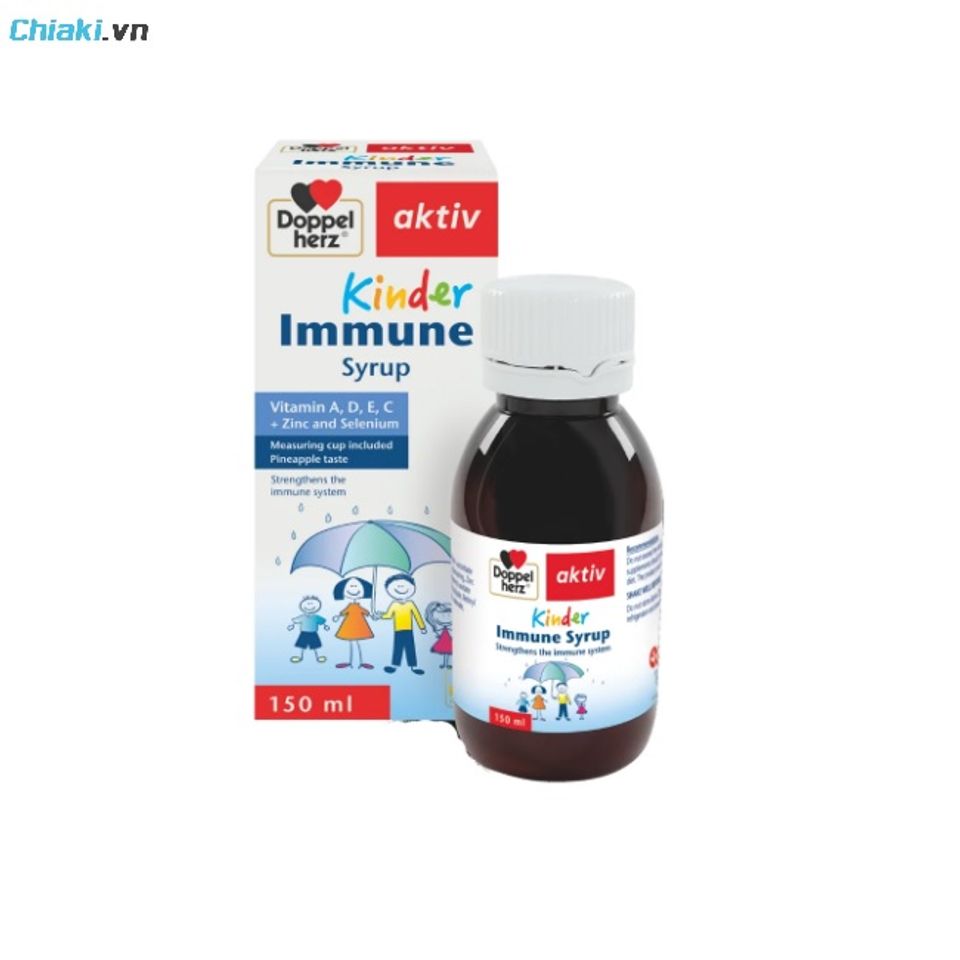 Siro tăng đề kh&aacute;ng Doppelherz Kinder Immune Syrup của Đức hỗ trợ giảm thiểu nguy cơ mắc c&aacute;c bệnh nhiễm khuẩn đường h&ocirc; hấp