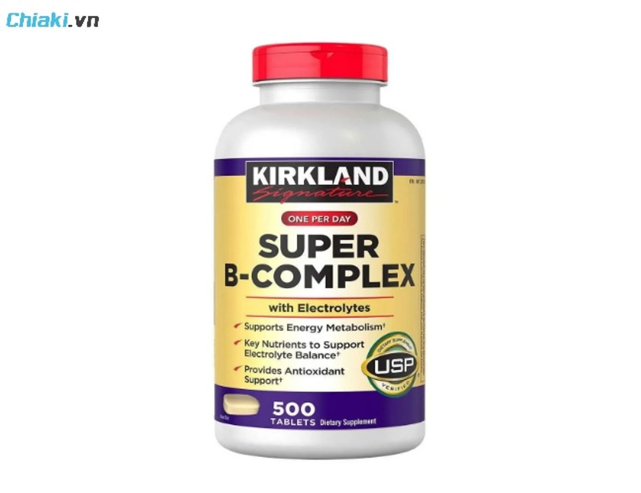 Thuốc bổ tăng c&acirc;n Mỹ Super B-Complex Kirkland chuyển h&oacute;a thức ăn th&agrave;nh năng lượng, giảm cảm gi&aacute;c mệt mỏi