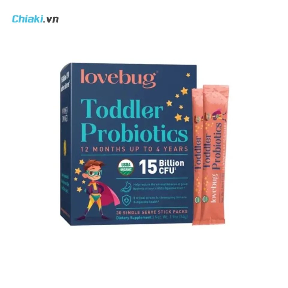 Men vi sinh lợi khuẩn Lovebug Probiotics giảm đầy hơi v&agrave; củng cố h&agrave;ng r&agrave;o bảo vệ cơ thể
