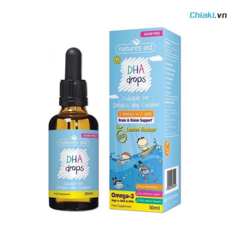 DHA nhỏ giọt của Anh Drops Natures Aid tăng cường khả năng tập trung, tư duy v&agrave; ghi nhớ tốt hơn