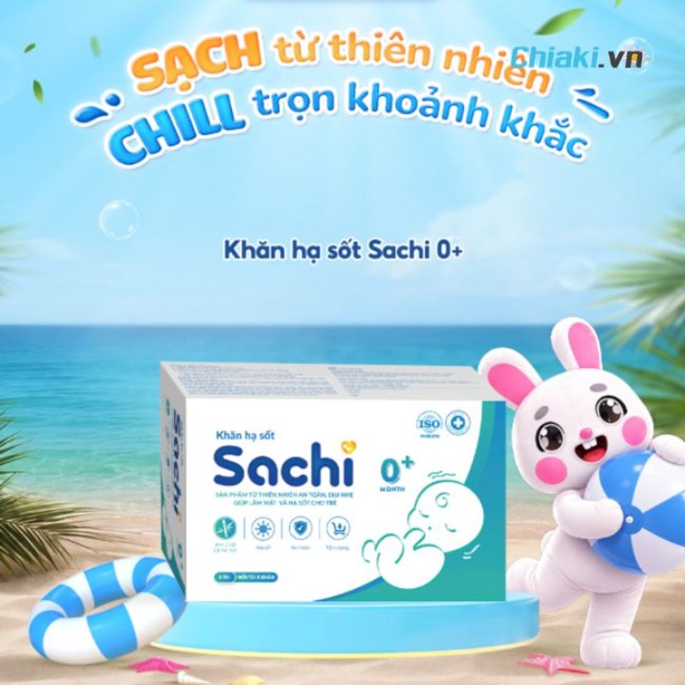 Khăn lau hạ sốt Sachi Việt Nam giải nhiệt nhanh ch&oacute;ng, cấp ẩm hiệu quả