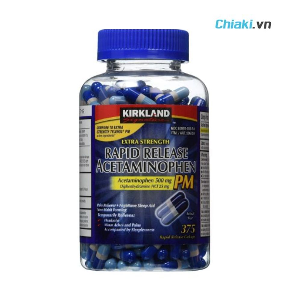 Thuốc hạ sốt Mỹ Kirkland Acetaminophen pm&nbsp;hạ nhiệt nhanh, l&agrave;m dịu c&aacute;c cơn đau cơ bắp