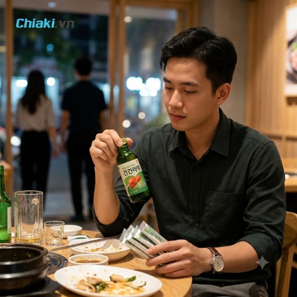 Nước giải rượu H&agrave;n Quốc được đ&oacute;ng chai nhỏ gọn hoặc dạng g&oacute;i để người d&ugrave;ng dễ mang theo