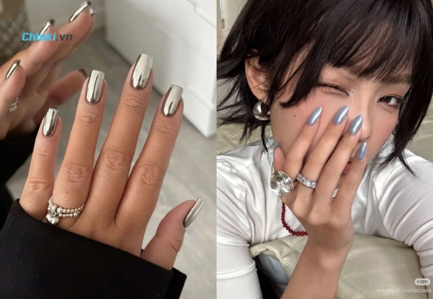 Nail tr&aacute;ng gương