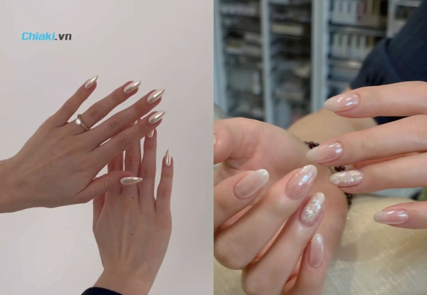 Nail tr&aacute;ng gương