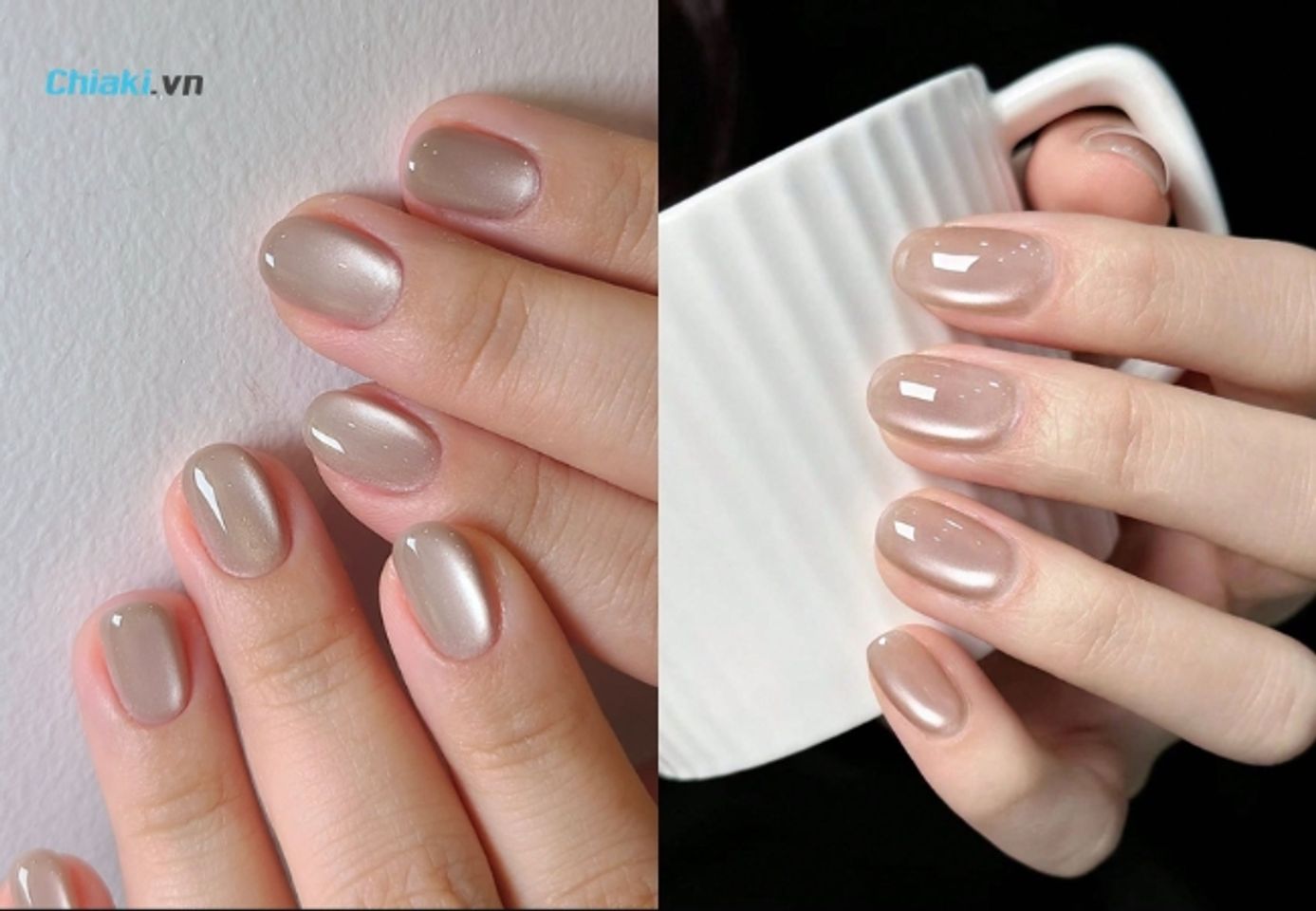 Nail mắt m&egrave;o tr&aacute;ng gương