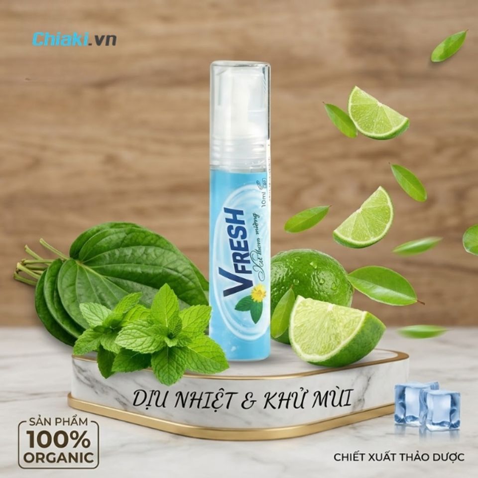 Xịt miệng thảo dược Vfresh l&agrave;m m&aacute;t v&ugrave;ng lo&eacute;t, khử vi&ecirc;m, giảm sưng nhẹ, kh&aacute;ng khuẩn tự nhi&ecirc;n