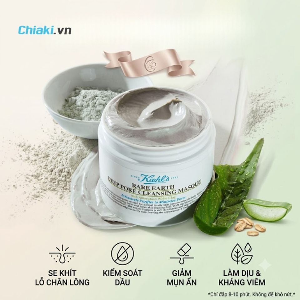 Mặt nạ đất s&eacute;t cho b&agrave; bầu Kiehl's se kh&iacute;t lỗ ch&acirc;n l&ocirc;ng se kh&iacute;t lỗ ch&acirc;n l&ocirc;ng v&agrave; giảm nguy cơ h&igrave;nh th&agrave;nh mụn ẩn