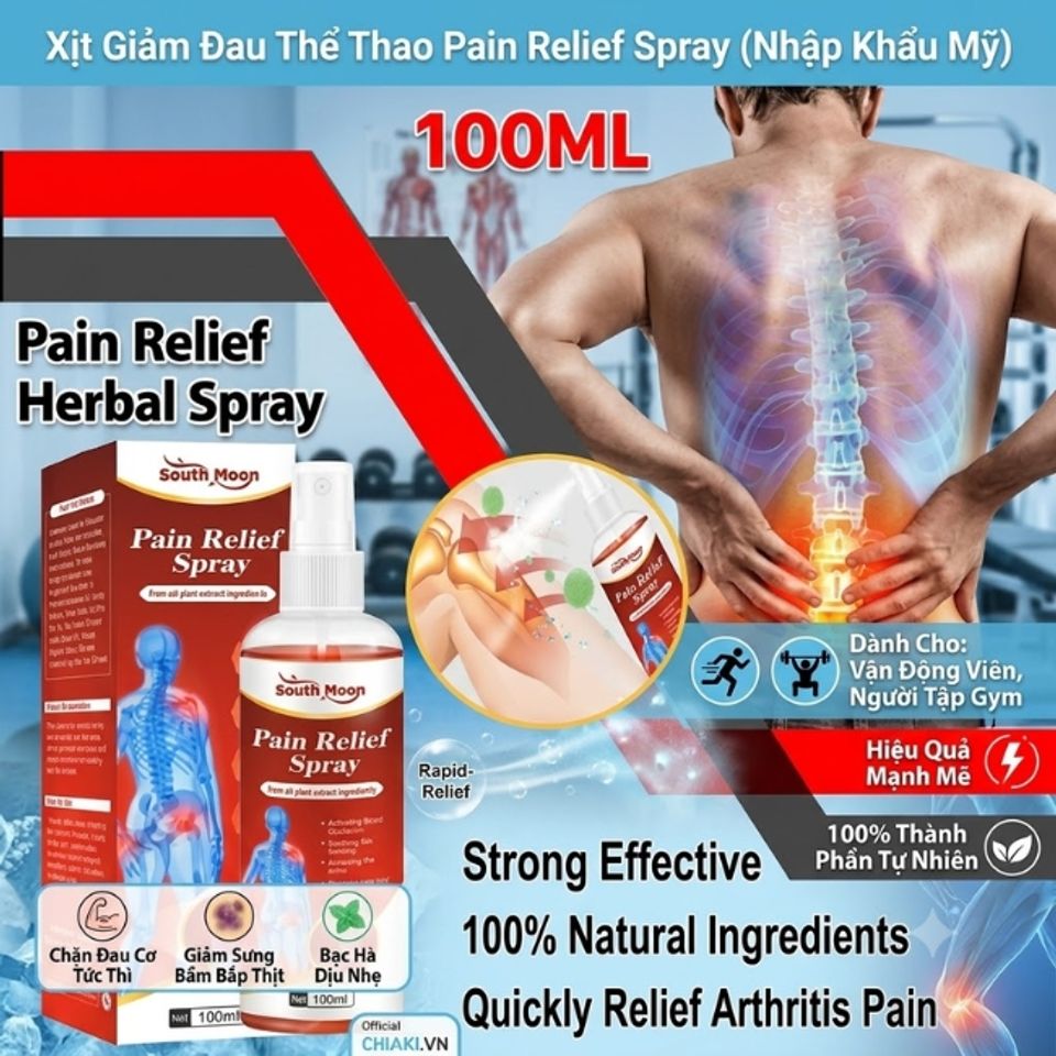 Xịt hỗ trợ giảm đau của Mỹ Pain Relief Spray l&agrave;m dịu cơn đau cấp t&iacute;nh, tạo cảm gi&aacute;c ấm n&oacute;ng gi&uacute;p thư gi&atilde;n cơ