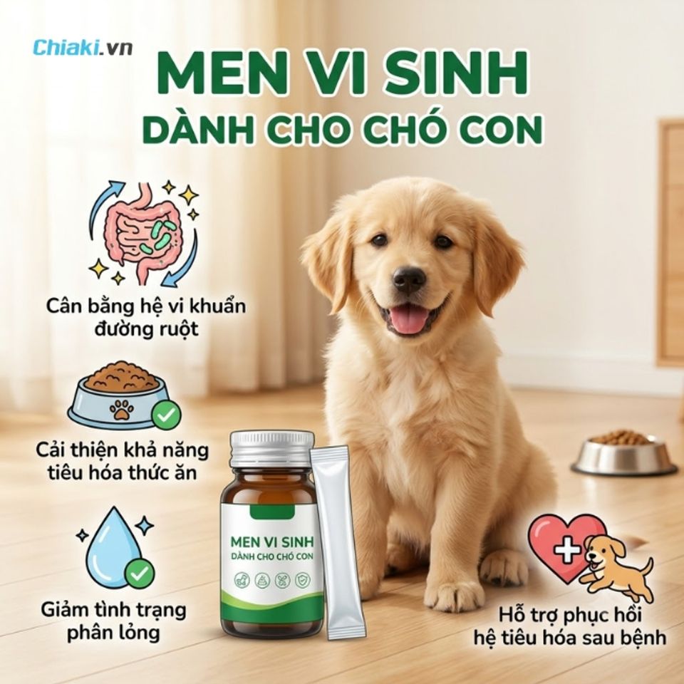 Men vi sinh c&oacute; khả năng hỗ trợ ti&ecirc;u h&oacute;a do rối loạn ti&ecirc;u h&oacute;a cho ch&oacute; bị ti&ecirc;u chảy