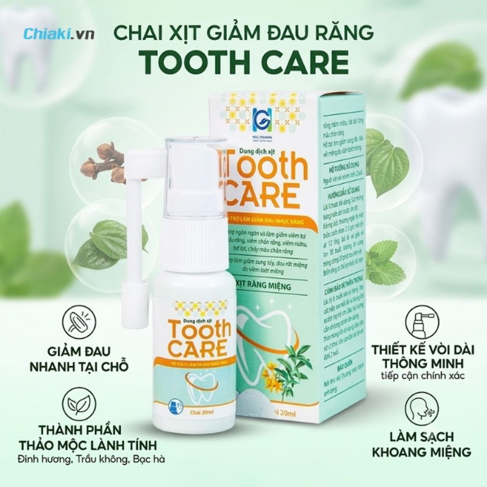 Chai xịt giảm đau răng, vi&ecirc;m nướu Tooth Care l&agrave;m dịu sưng tấy, s&aacute;t khuẩn ổ vi&ecirc;m
