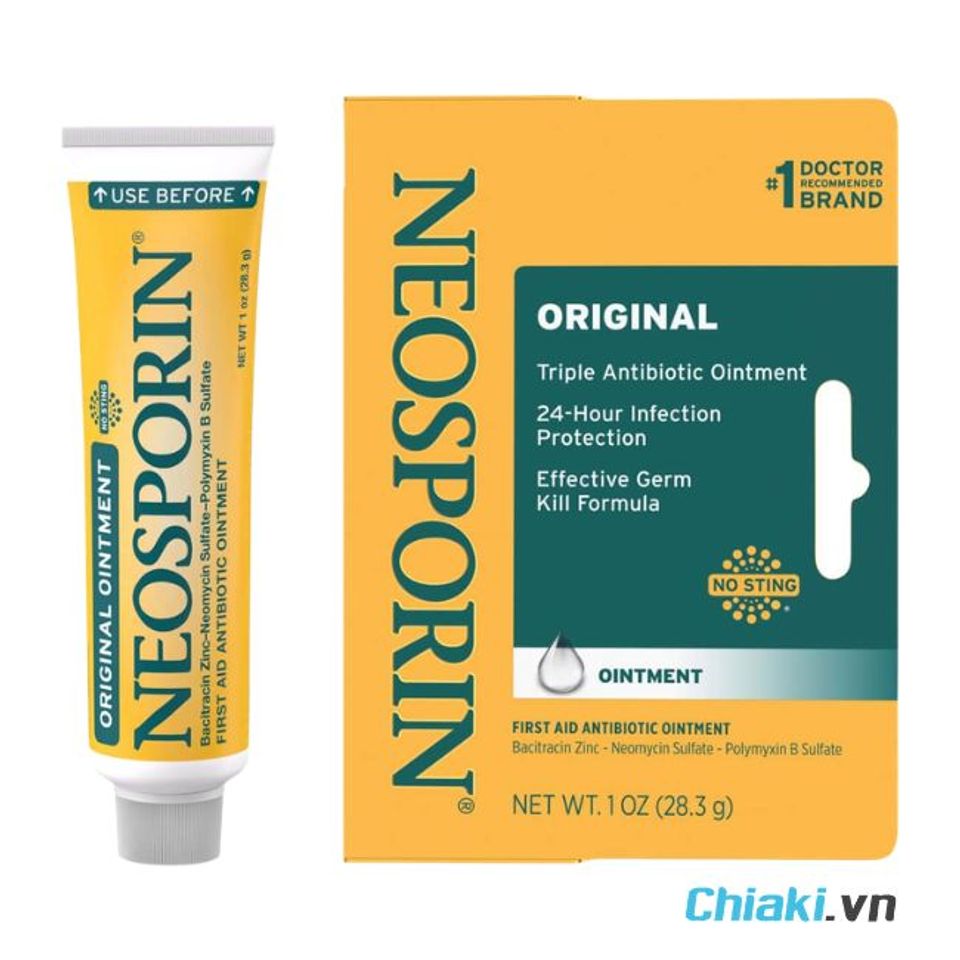 Thuốc b&ocirc;i vết thương hở Neosporin