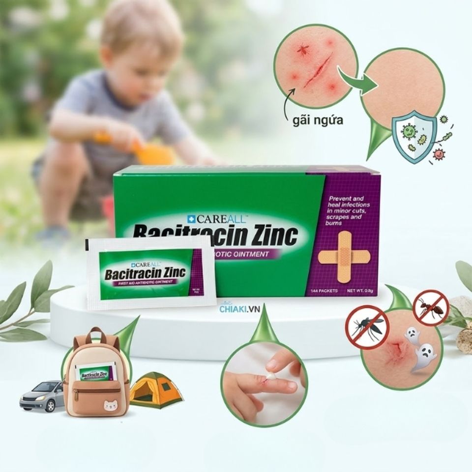 Kem b&ocirc;i c&ocirc;n tr&ugrave;ng cắn Bacitracin Zinc CAREALL dịu vết c&ocirc;n tr&ugrave;ng cắn, ngăn ngừa vi khuẩn x&acirc;m nhập