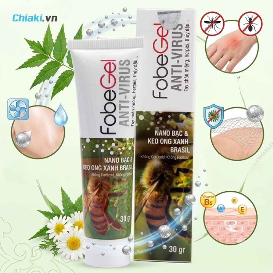 Gel Fobe Chống Virus&nbsp;xoa dịu l&agrave;n da bị k&iacute;ch ứng, sưng đỏ do muỗi đốt, kiến cắn