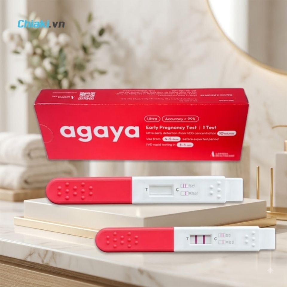 B&uacute;t thử thai H&agrave;n Quốc Agaya Early Pregnancy Test hỗ trợ ph&aacute;t hiện mang thai cực sớm chỉ sau 5 - 7 ng&agrave;y quan hệ