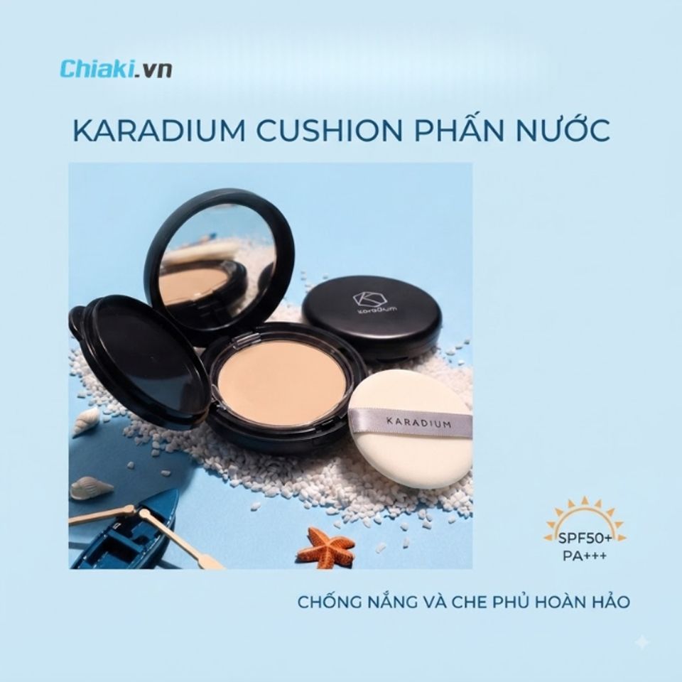 Phấn phủ H&agrave;n Quốc Karadium Collagen Smart Sun Pact SPF50+ PA+++ che phủ khuyết điểm nhẹ, l&agrave;m đều m&agrave;u da