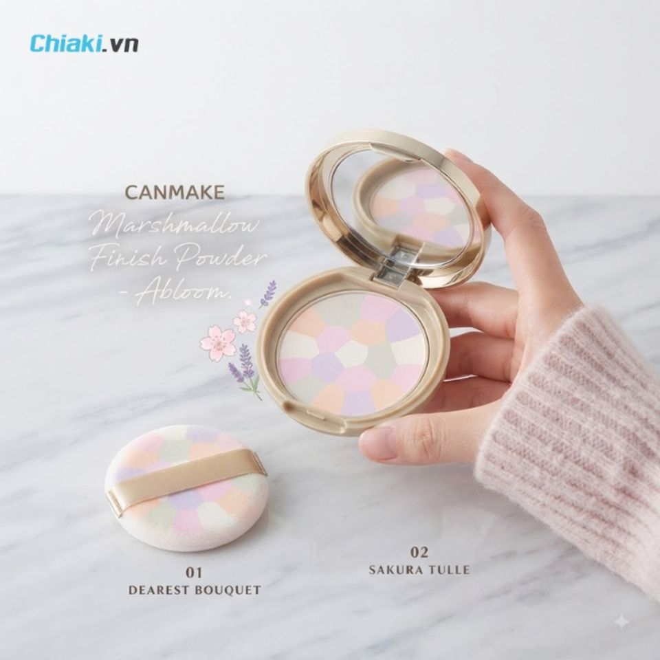 Phấn phủ chống nắng Canmake đa sắc Marshmallow Finish Powder SPF26 PA++ hấp thụ b&atilde; nhờn, hạn chế b&oacute;ng dầu