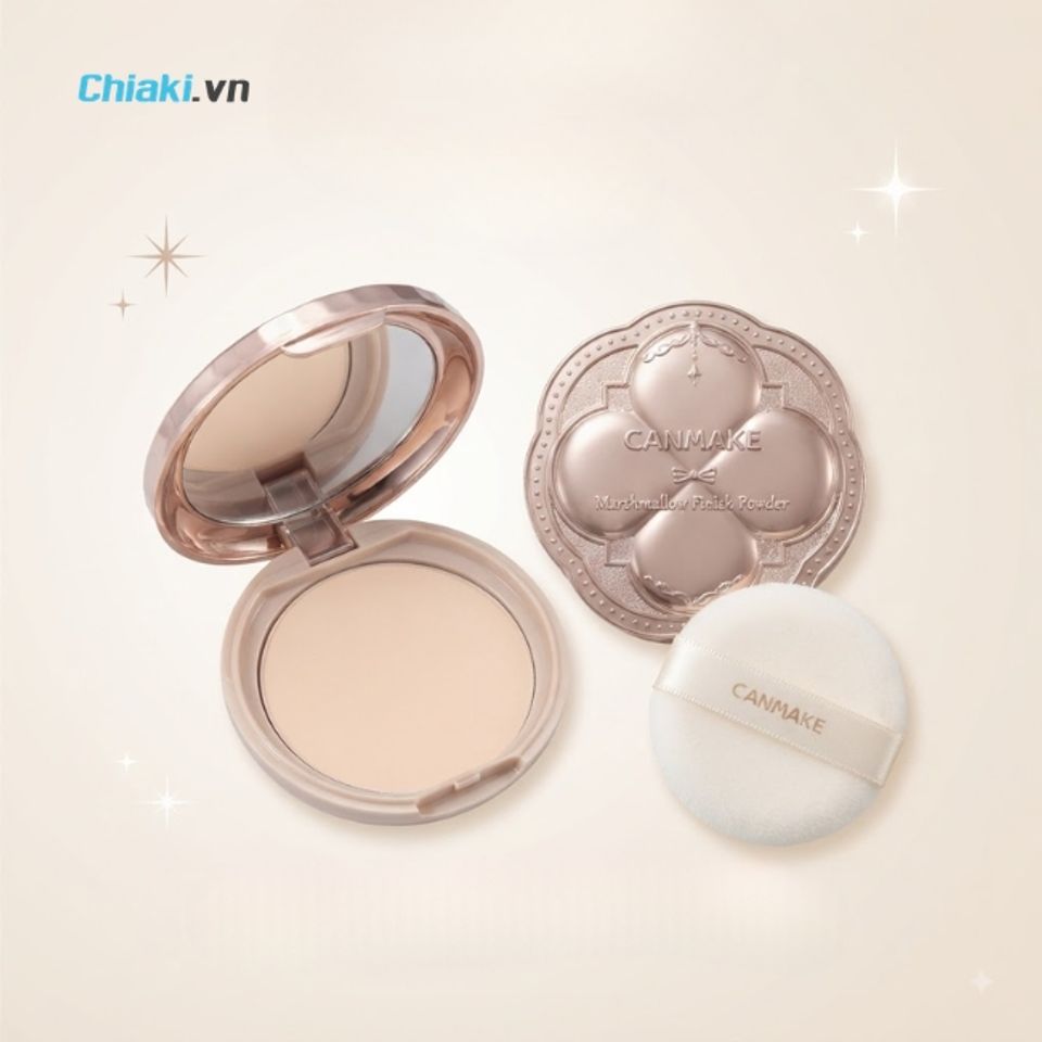 Phấn phủ chống nắng Nhật Bản Canmake Marshmallow Finish Powder SPF50 PA+++ hấp thụ b&atilde; nhờn dư thừa