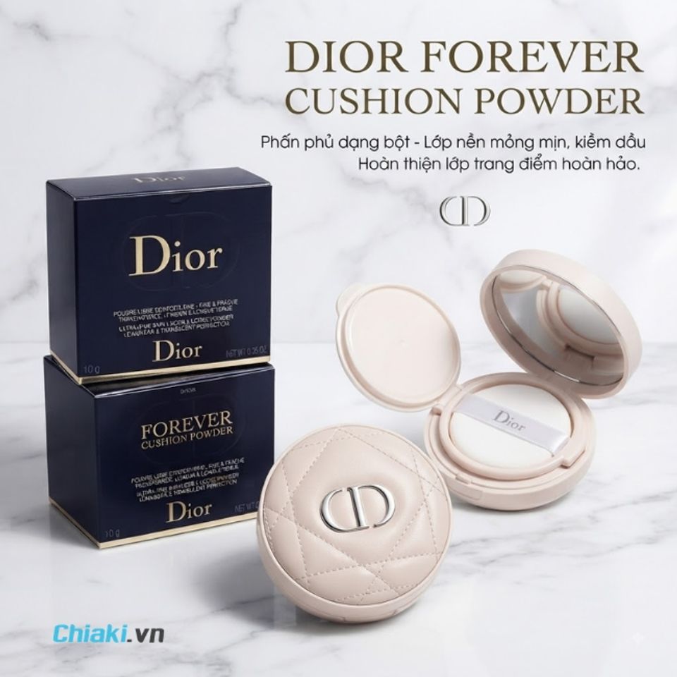 Phấn phủ Dior ForeverPhấn phủ chống nắng dạng bột lỏng cao cấp Dior Forever cố định lớp makeup, tạo hiệu ứng matte mịn v&agrave; tự nhi&ecirc;n