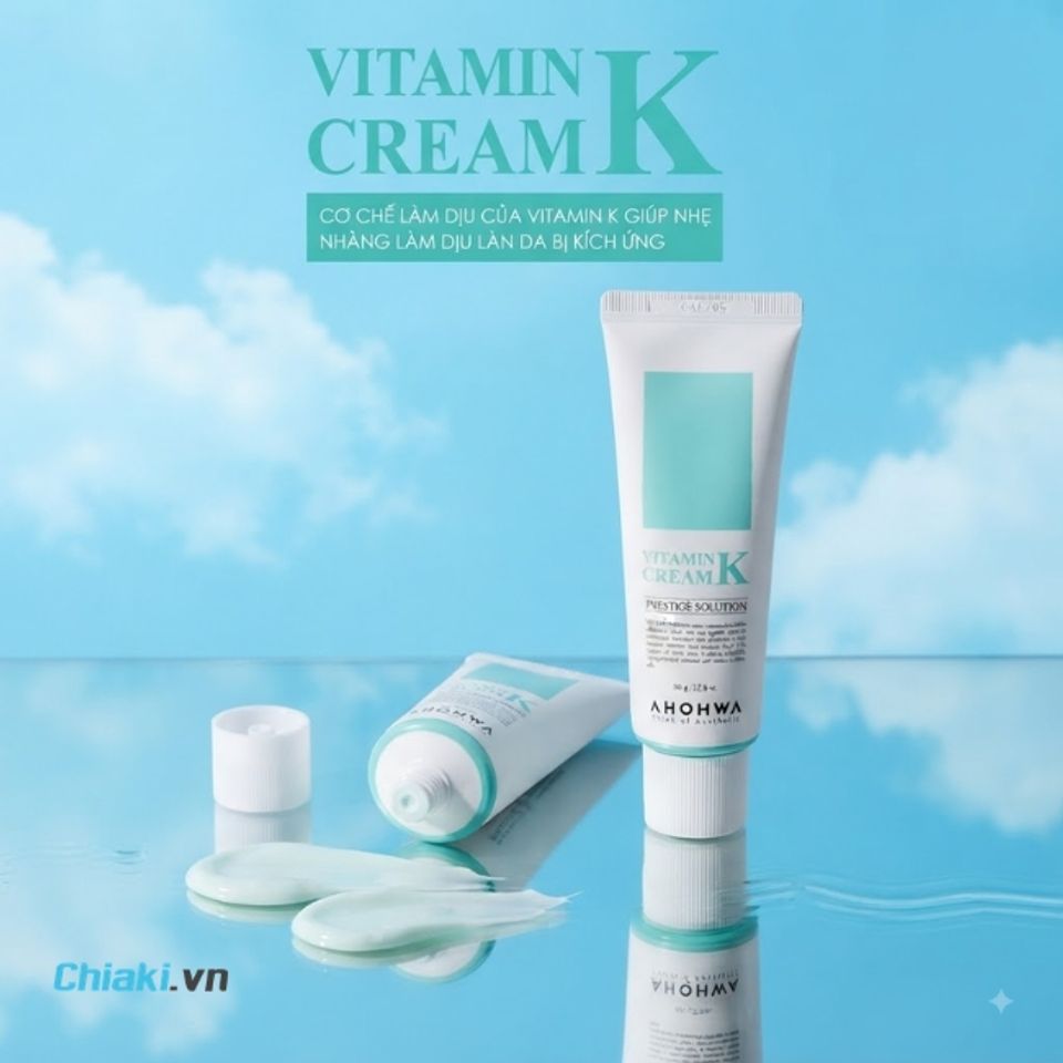 Kem dưỡng vitamin K Ahohwa tập trung v&agrave;o nhu cầu l&agrave;m dịu v&agrave; phục hồi da mỏng yếu