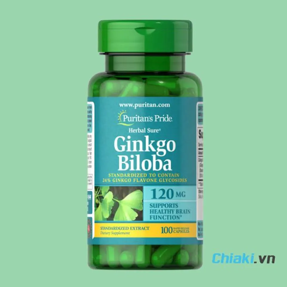 Thuốc bổ n&atilde;o Ginkgo Biloba của Mỹ Puritan's Pride 120mg