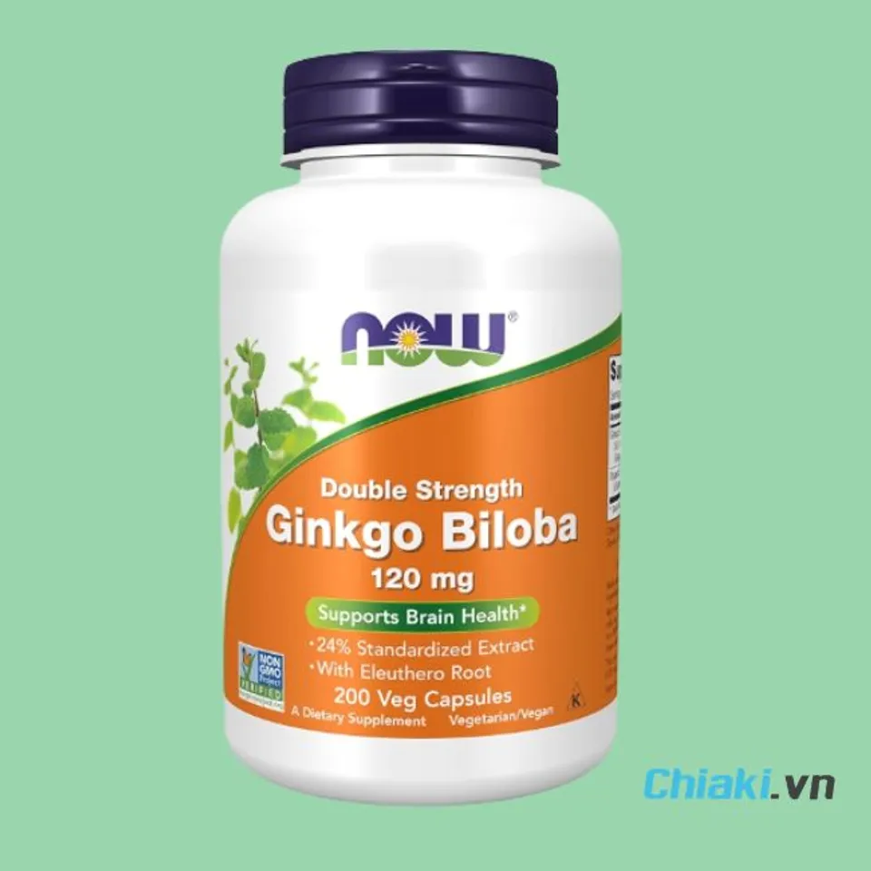 Thuốc bổ n&atilde;o Ginkgo Biloba của Mỹ NOW Foods 120mg
